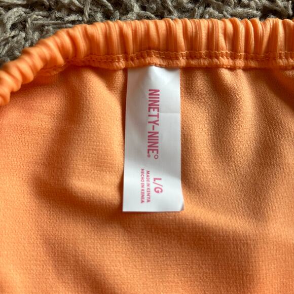 NWT! Juniors' Ninety-Nine° Tunnel Side-Tie Orange Bikini Bottoms Size Large - Picture 4 of 6
